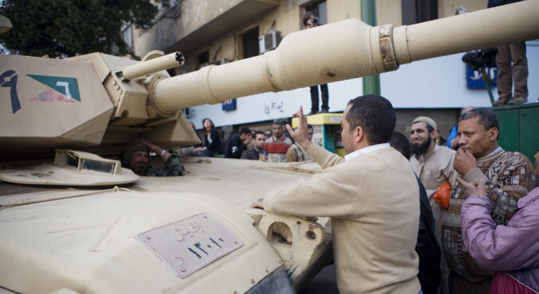 Demonstranter i Cairo under Det Arabiske Forår i 2011