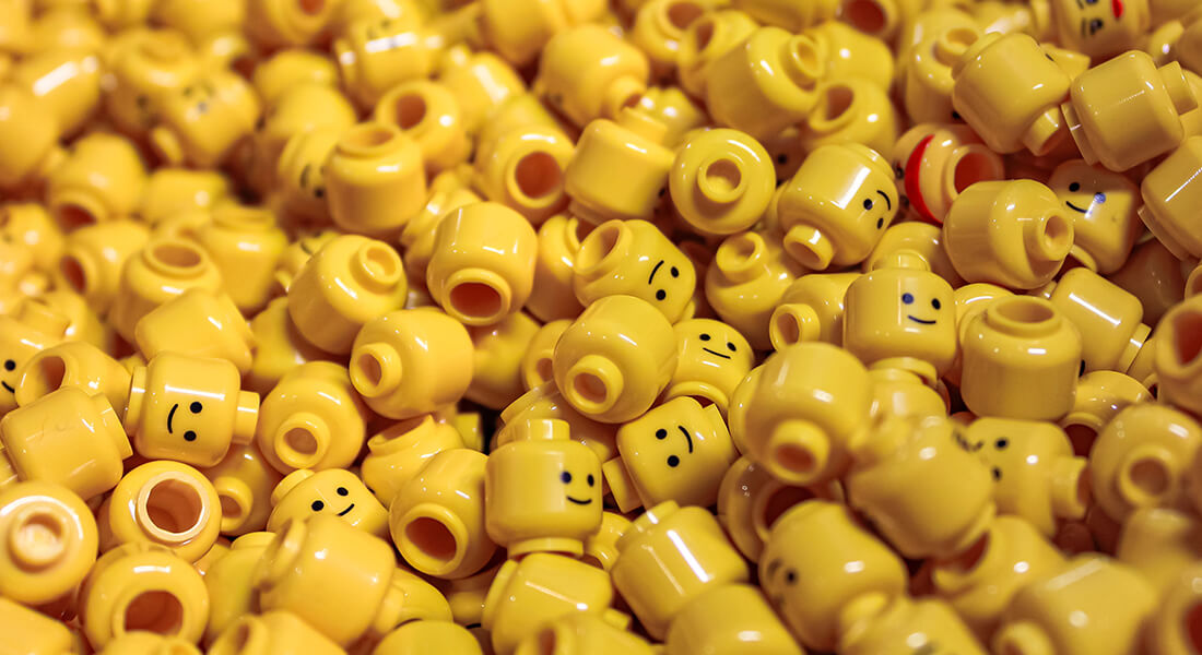 LEGO heads.